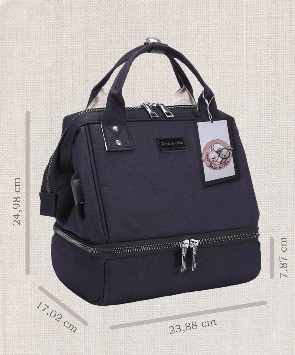 Rose & Ollie Kleine Kolftas Handtas Model Zwart - Koeltas Moedermelk 2 Rose & Ollie Kleine Kolftas Handtas Model Zwart - Koeltas Moedermelk - Afbeelding 2