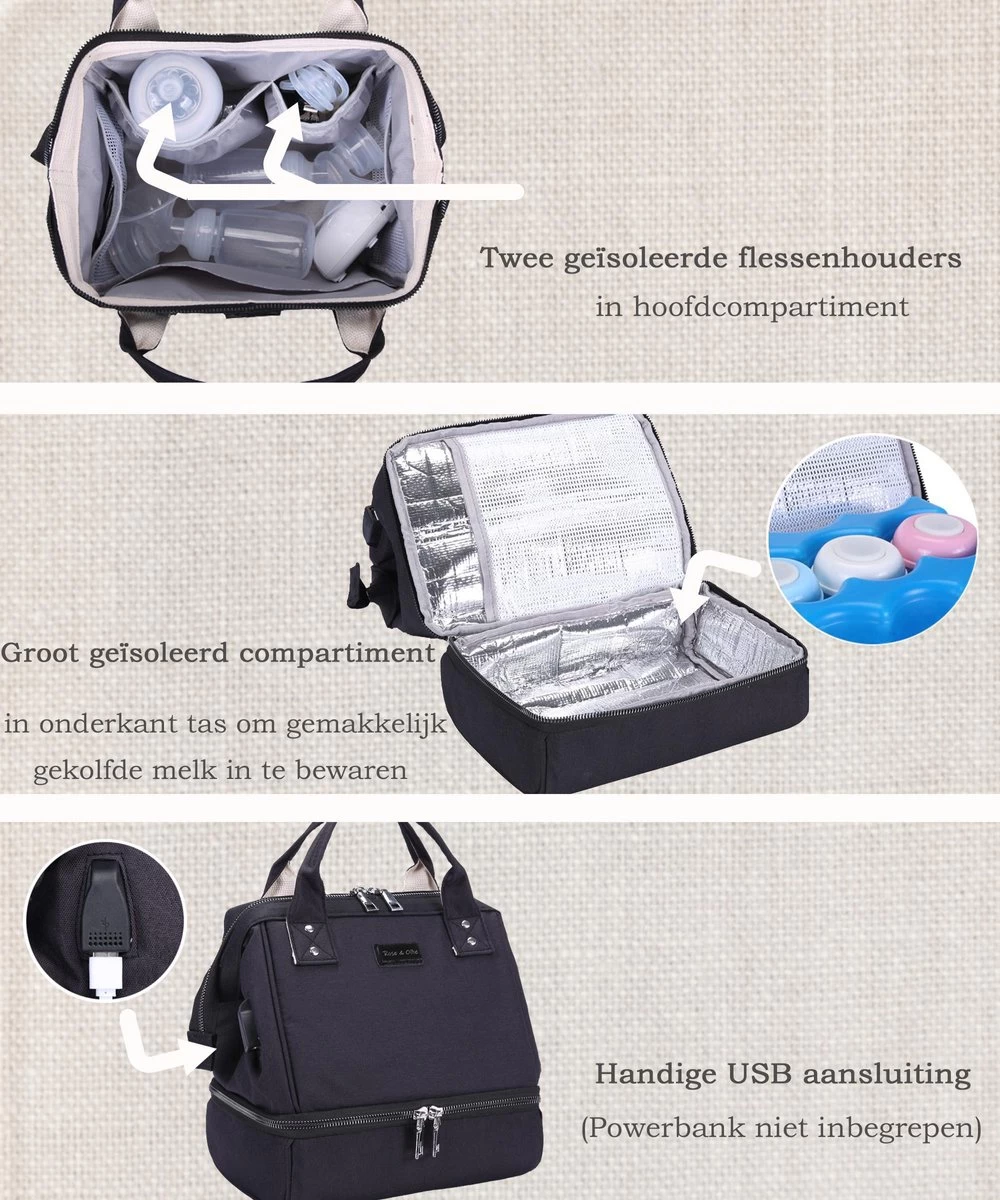Rose & Ollie Kleine Kolftas Handtas Model Zwart - Koeltas Moedermelk 4 Rose & Ollie Kleine Kolftas Handtas Model Zwart - Koeltas Moedermelk - Afbeelding 4