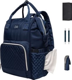 NanaBeebi Luiertas - Rugzak - Met Isoleervak - Blauw- Inclusief Flessenwarmhouder En Kinderwagenhaken