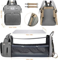 Product Plaza - Luier- En Verzorgingstas - Baby Rug Tas Met Bed - Reis Rugzak - Grote Capaciteit - Jongens En Meisjes - Grijs - Luier Tas - Verzorgingstas Baby - Uitschuifbaar Verschoon/ Slaap Bedje – Multifunctionele Rugzak 0-1 Jaar – -Baby Comfort Outlet Winkel 1149x1200 1