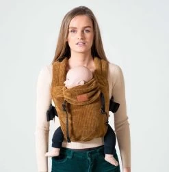 ByKay - Draagzak - Click Carrier Classic - Ribbed Velvet - Mustard Brown