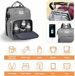 Product Plaza - Luier- En Verzorgingstas - Baby Rug Tas Met Bed - Reis Rugzak - Grote Capaciteit - Jongens En Meisjes - Grijs - Luier Tas - Verzorgingstas Baby - Uitschuifbaar Verschoon/ Slaap Bedje – Multifunctionele Rugzak 0-1 Jaar – -Baby Comfort Outlet Winkel 1183x1200 2