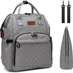 Miss Lulu Luier- En Verzorgingstas Rugzak - Grijs (E6705 D2-GY)