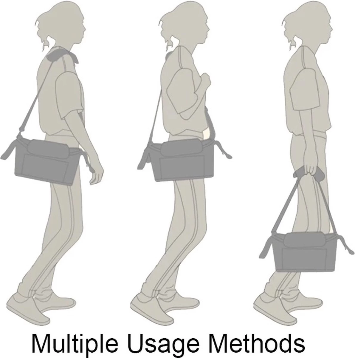 3 In 1 Kinderwagen Tas Universele Wandelwagen | Luiertas Draagtas Reistas Met Fles En Bekerhouder | - Zwart 3 3 In 1 Kinderwagen Tas Universele Wandelwagen | Luiertas Draagtas Reistas Met Fles En Bekerhouder | - Zwart - Afbeelding 3