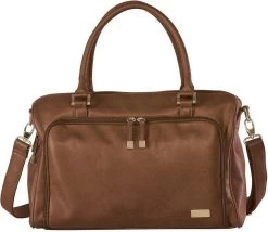 Grote Luiertas Double Zip Satchel Chestnut Redwood - Kunstleer - 42 Cm Breed -Baby Comfort Outlet Winkel 1200x1039