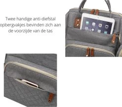 Humpy Dumpy Stijlvolle Luiertas Rugzak (Zwart) Met Uitschuifbaar Verschoon/ Slaap Bedje. Incl. Verschoon Matje, USB Poort & Buggy Straps -Baby Comfort Outlet Winkel 1200x1049 2