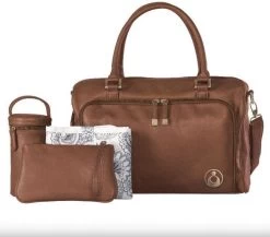 Grote Luiertas Double Zip Satchel Chestnut Redwood - Kunstleer - 42 Cm Breed -Baby Comfort Outlet Winkel 1200x1056 1