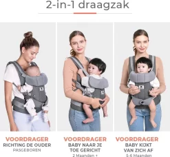 Deryan Meinkind Draagzak - Ergonomische Draagzak Vanaf Geboorte - Antraciet -Baby Comfort Outlet Winkel 1200x1110 3