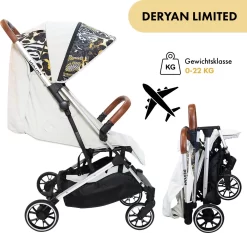 Deryan Luxe Rolo Luxe Lichtgewicht Buggy - Zoo Creme -Baby Comfort Outlet Winkel 1200x1131