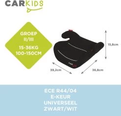 Carkids Auto Zitverhoger Zwart En Wit | Autostoel Groep 2-3 | Kinderen Van 3,5-12 Jaar | 15-36 Kg 11 Carkids Auto Zitverhoger Zwart En Wit | Autostoel Groep 2-3 | Kinderen Van 3,5-12 Jaar | 15-36 Kg -Baby Comfort Outlet Winkel 1200x1152 14