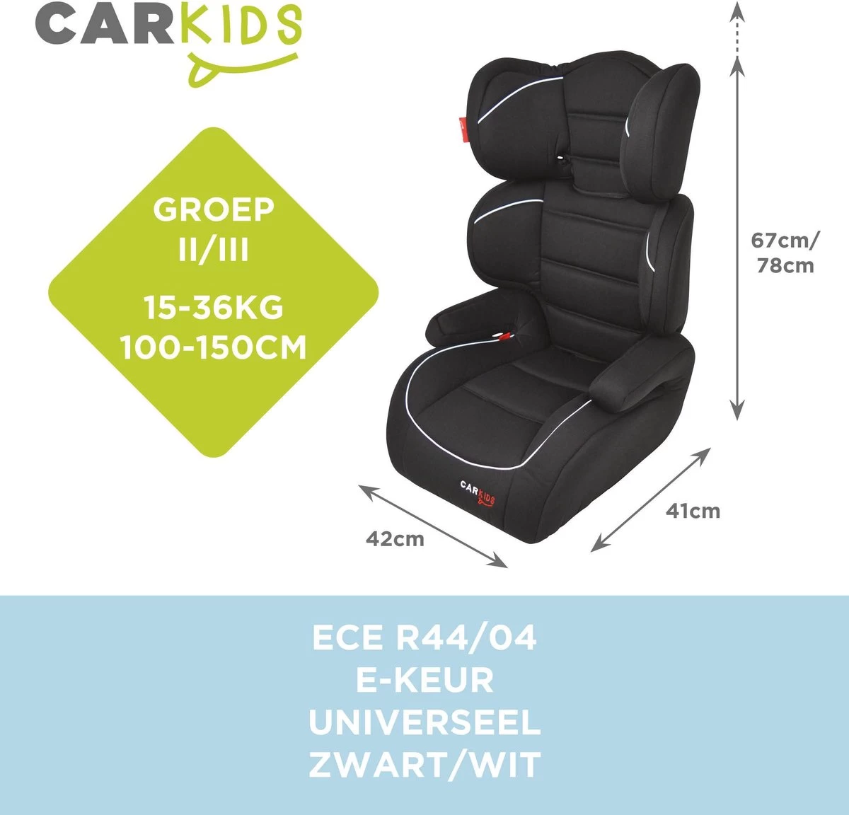 Carkids Verstelbaar Kinderautostoeltje Zwart En Wit | Kinderautostoel Groep 2-3 | Kinderen Van 3,5-12 Jaar | 15-36 Kg 6 Carkids Verstelbaar Kinderautostoeltje Zwart En Wit | Kinderautostoel Groep 2-3 | Kinderen Van 3,5-12 Jaar | 15-36 Kg - Afbeelding 6