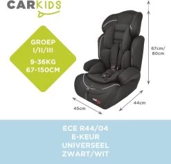 Carkids Verstelbaar Kinderautostoeltje Zwart En Wit | Kinderautostoel Groep 1-2-3 | Kinderen Van 9 Maanden-12 Jaar | 9-36 Kg -Baby Comfort Outlet Winkel 1200x1152 8