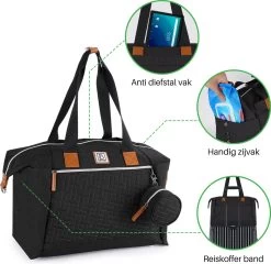 Brisby Slijtvaste Luiertas - Verzorgingstas Groot -Zwart - Inclusief Verschoonmatje - Isoleervakken - Fopspeen Houder - Makkelijk Te Bevestigen Aan De Kinderwagen -Baby Comfort Outlet Winkel 1200x1165 4