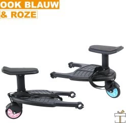 Merkloos Happyment® Universeel Meerijdplankje - Met Zitting - Voor Kinderwagen - Buggyboard - Zwart -Baby Comfort Outlet Winkel 1200x1167 5