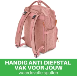 Brisby Slijtvaste Luiertas – Verzorgingstas – Met Buggymontage - Roze -Baby Comfort Outlet Winkel 1200x1189 2