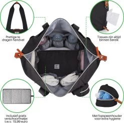 Brisby Slijtvaste Luiertas - Verzorgingstas Groot -Zwart - Inclusief Verschoonmatje - Isoleervakken - Fopspeen Houder - Makkelijk Te Bevestigen Aan De Kinderwagen -Baby Comfort Outlet Winkel 1200x1189 3