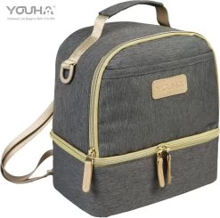 Youha® Tas - Kolftas - Moedermelk Koeltas - Babyfles Koeltas - Babymelk Koelen - Schoudertas & Rugtas - Kleur: Grijs - Reistas