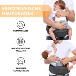Deryan Pack Basic Luxe Heupdrager - Baby En Peuter Heupzitje - Draagzak Grijs -Baby Comfort Outlet Winkel 1200x1200 1018