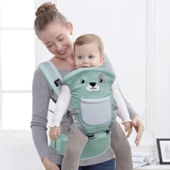 Baby Draagzak - Buik/Rug Babydrager Met Zacht Zitje (0-36 Maanden) - Groene Beer -Baby Comfort Outlet Winkel 1200x1200 1199