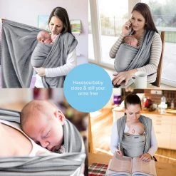 Makimaja Baby Sling - Licht Grijs - Hoge Kwaliteit 100% Natuurlijk Katoen Baby Sling - Baby Sling Pasgeborenen En Baby's Tot 15 Kg - Plus Inclusief: Baby Slabbetje -Baby Comfort Outlet Winkel 1200x1200 1215