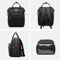 Miss Lulu Luiertas Rugzak - Inclusief Buggy En Kinderwagen Haken - Zwart (E6705 BK) -Baby Comfort Outlet Winkel 1200x1200 164