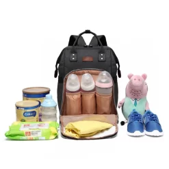 Miss Lulu Luiertas Rugzak - Inclusief Buggy En Kinderwagen Haken - Zwart (E6705 BK) -Baby Comfort Outlet Winkel 1200x1200 165