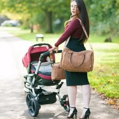 Miss Lulu Luier- En Verzorgingstas – Luiertas Set – Afneembare Draagtas - Duurzaam En Stijlvol – Bruin - Premium Kwaliteit- Grote Capaciteit - Unisex/Jongens/Meisjes (LT6638 BN) -Baby Comfort Outlet Winkel 1200x1200 170