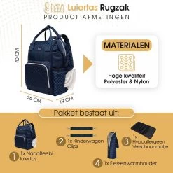 NanaBeebi Luiertas - Rugzak - Met Isoleervak - Blauw- Inclusief Flessenwarmhouder En Kinderwagenhaken 17 NanaBeebi Luiertas - Rugzak - Met Isoleervak - Blauw- Inclusief Flessenwarmhouder En Kinderwagenhaken -Baby Comfort Outlet Winkel 1200x1200 289