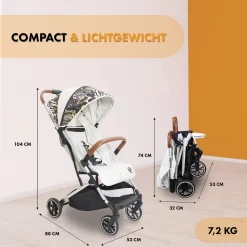 Deryan Luxe Rolo Luxe Lichtgewicht Buggy - Zoo Creme -Baby Comfort Outlet Winkel 1200x1200 539