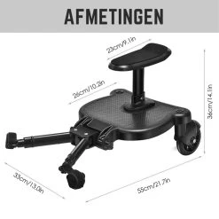 Merkloos Kinderwagen/Buggy Meerijdplankje - Kant & Klaar - In Elkaar Gezet - Universeel – Met Zitje – Verstelbaar – Zwart -Baby Comfort Outlet Winkel 1200x1200 661