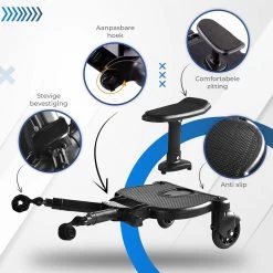 MESC Meerijdplankje Universeel Voor Buggy En Kinderwagen - Meerijdplankje Met Zitje -Baby Comfort Outlet Winkel 1200x1200 696