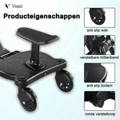 Vosoi - Meerijdplankje - Kinderwagen - Buggy's - Onderweg - Universeel - Verstelbaar - Zitje - Onderweg - 2 Wielen - Kinderwagen Accessoires -Baby Comfort Outlet Winkel 1200x1200 773