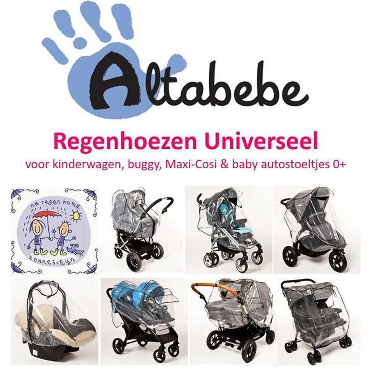Altabebe - Regenhoes Buggy Driewieler - Regenscherm Jogger – Universeel 2 Altabebe - Regenhoes Buggy Driewieler - Regenscherm Jogger – Universeel - Afbeelding 2