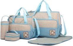 Miss Lulu Luiertas - 5-delige Verzorgingstas Set - Lichtblauw (9026 BE)