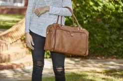 Grote Luiertas Double Zip Satchel Chestnut Redwood - Kunstleer - 42 Cm Breed -Baby Comfort Outlet Winkel 1200x799 5