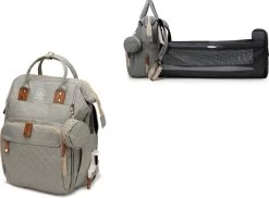 Humpy Dumpy Stijlvolle Luiertas Rugzak (Zwart) Met Uitschuifbaar Verschoon/ Slaap Bedje. Incl. Verschoon Matje, USB Poort & Buggy Straps -Baby Comfort Outlet Winkel 1200x883