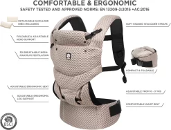 Dooky Ergonomische Draagzak Urban Comfort Beige Desert -Baby Comfort Outlet Winkel 1200x912 3