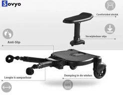 Merkloos Meerijdplankje Universeel Buggy/Kinderwagen - Kinderwagen Accessoire Met Afneembaar Zitje Van Hoogwaardige Kwaliteit - Verstelbaar Meerijdplankje -Baby Comfort Outlet Winkel 1200x941 2