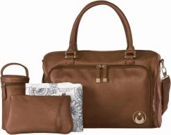 Grote Luiertas Double Zip Satchel Chestnut Redwood - Kunstleer - 42 Cm Breed -Baby Comfort Outlet Winkel 1200x949