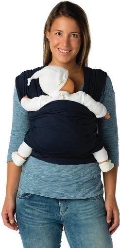 Babylonia Draagdoek - Tricot-Slen - Jeansblauw -Baby Comfort Outlet Winkel 584x1200