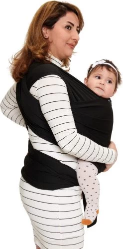 Baby Garden Draagdoek Zwart - Ergonomisch - Original - Gratis Slabbetje -Baby Comfort Outlet Winkel 594x1200 1