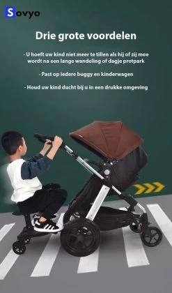 Merkloos Meerijdplankje Universeel Buggy/Kinderwagen - Kinderwagen Accessoire Met Afneembaar Zitje Van Hoogwaardige Kwaliteit - Verstelbaar Meerijdplankje -Baby Comfort Outlet Winkel 706x1200 3