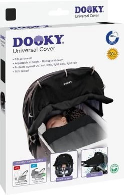 Dooky Universal Cover Zonnescherm Kinderwagen - Uni Zwart -Baby Comfort Outlet Winkel 764x1200 3