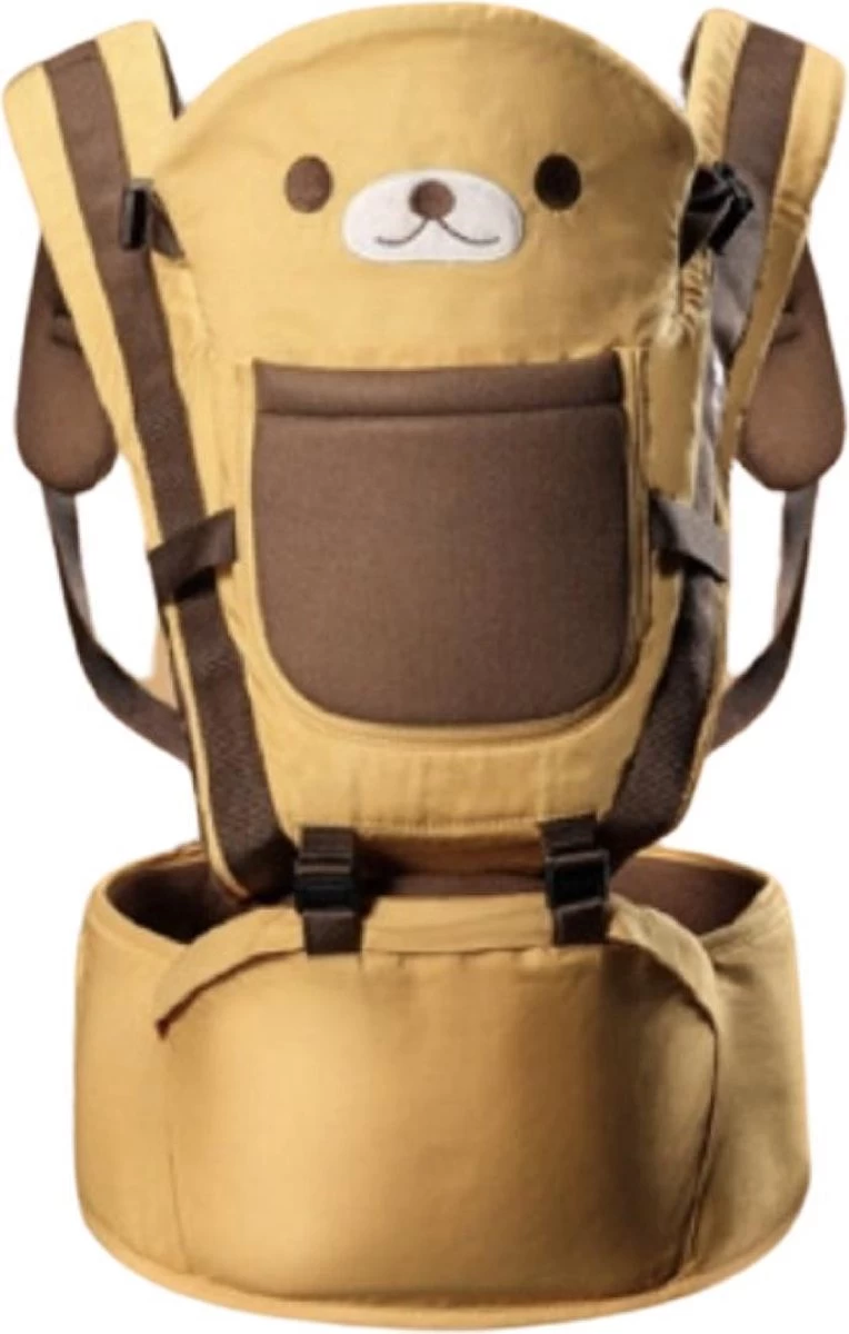 Baby Draagzak - Buik/Rug Babydrager Met Zacht Zitje (0-36 Maanden) - Bruine Beer 1 Baby Draagzak - Buik/Rug Babydrager Met Zacht Zitje (0-36 Maanden) - Bruine Beer