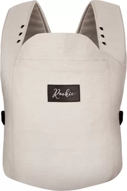ROOKIE Baby Premium Draagzak- Design Buikdrager - Comfortabel En Ergonomisch - Pasgeboren Babydrager - Peuterdrager - Biologisch Katoen - Super Zacht - Unisex: Voor Mama En Papa (Beige)