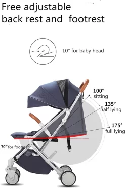 WOOSH New Buggy - Antraciet - One Hand Folding - 3 Slaapstanden - Wandelwagen Tot 25 Kg - Gratis Extra's