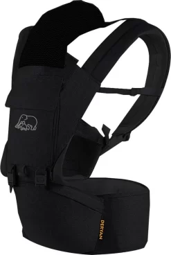 Deryan Pack Luxe Ergonomische Draagzak - Babydrager + Opbergvakjes - Zwart -Baby Comfort Outlet Winkel 805x1200 4