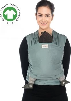Babylonia - Tricot-Slen Organic - Draagdoek Baby - Silver Blue