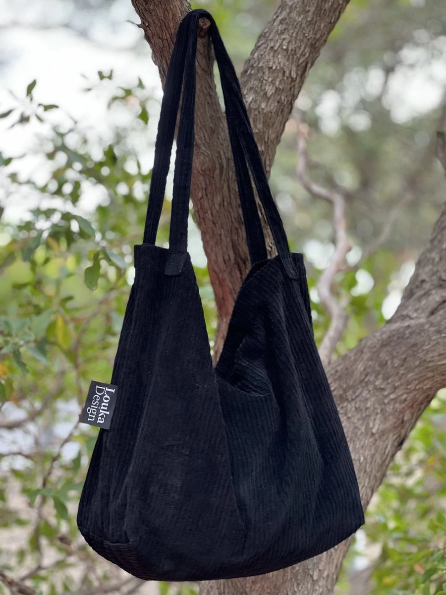 Louka Mom Bag Rib Zwart - Luiertas - Trendy Shopper - Verzorgingstas Baby - Boodschappentas Kinderwagen 2 Louka Mom Bag Rib Zwart - Luiertas - Trendy Shopper - Verzorgingstas Baby - Boodschappentas Kinderwagen - Afbeelding 2