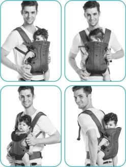 Fillikid Baby Draagzak 4 In 1 Ergonomisch - Buikdrager - Rugdrager - Multifunctioneel - Grijs -Baby Comfort Outlet Winkel 907x1200 5